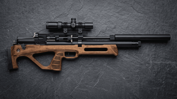 Фото PCP Егерь с передним взводом Jager SP BullPup (6.35 мм, дерево, 590 мм) полигонал в интернет-магазине Nickhunter